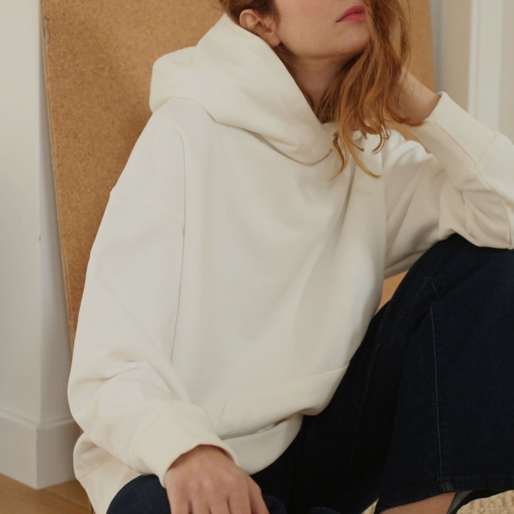 Cotton Hoodie off White